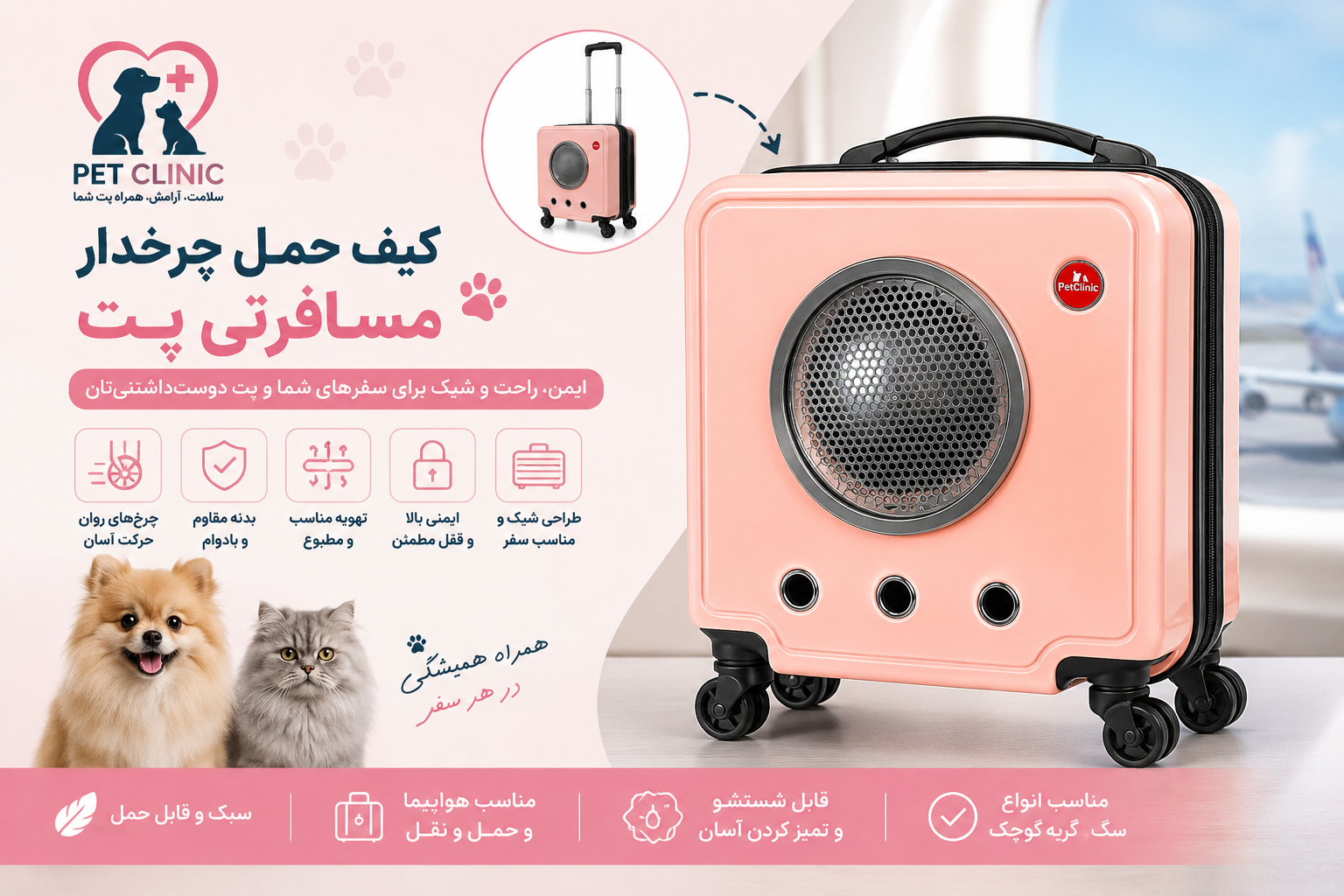 کیف حمل مسافرتی پت